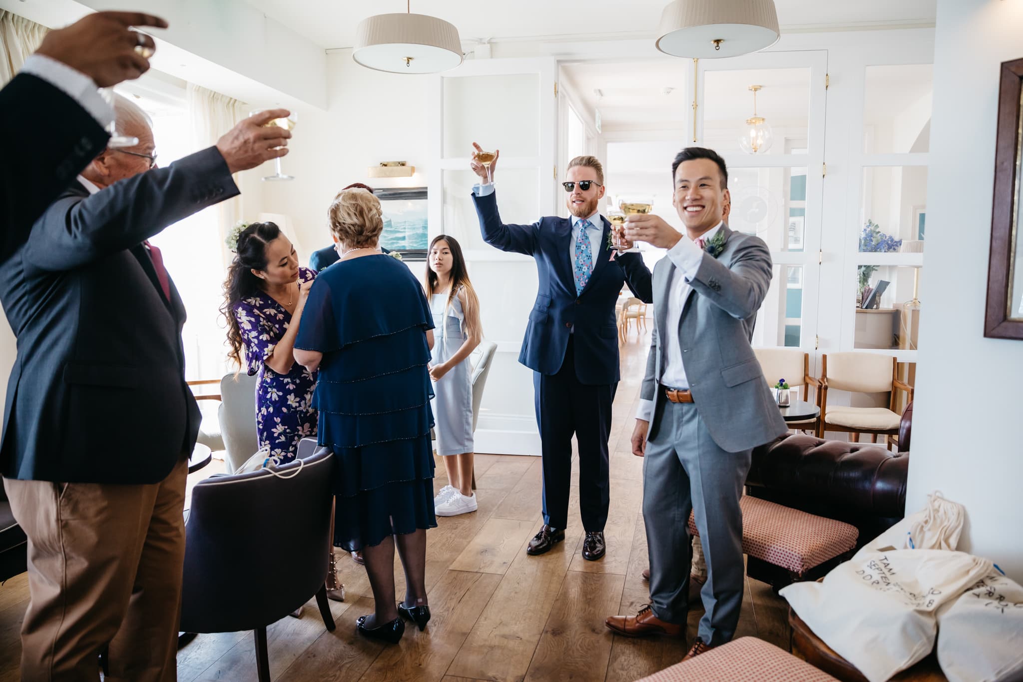 Same sex couple celebrating their wedding