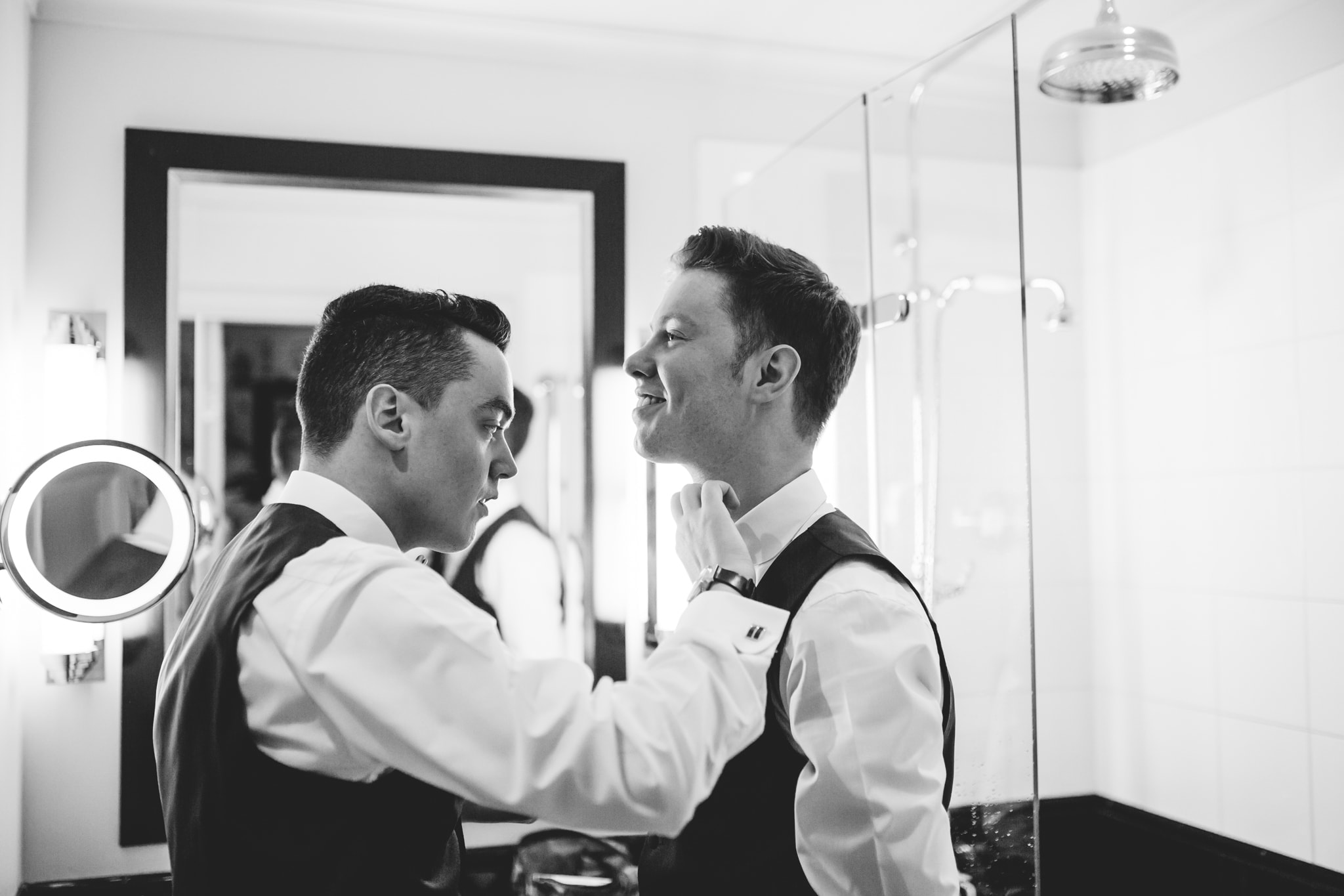 Grooms getting ready before wedding