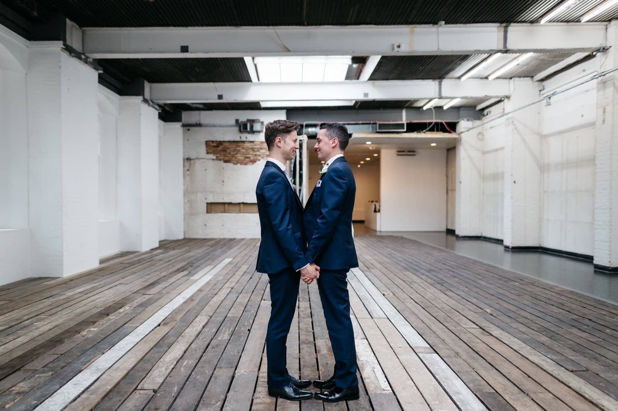 Gay wedding couple in ICA